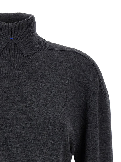Burberry Cardigan De Lana Gris - Corte Clásico Y Perfil Moderno