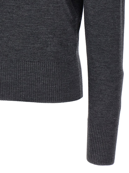 Burberry Cardigan De Lana Gris - Corte Clásico Y Perfil Moderno