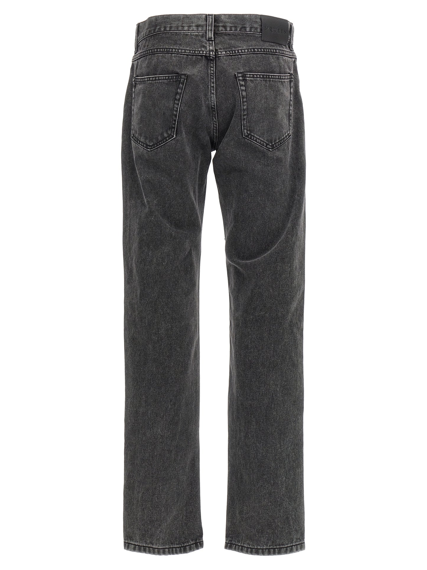 Alexander McQueen Black Cotton Straight Leg Jeans
