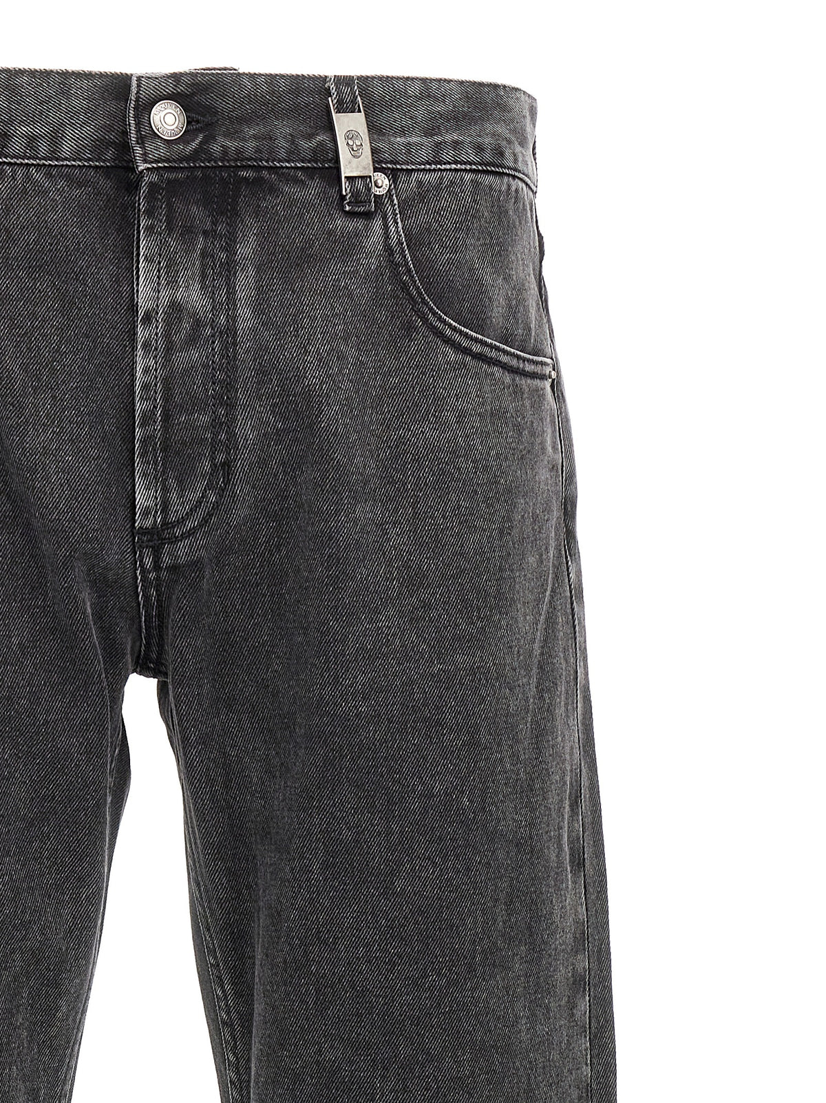 Alexander McQueen Black Cotton Straight Leg Jeans