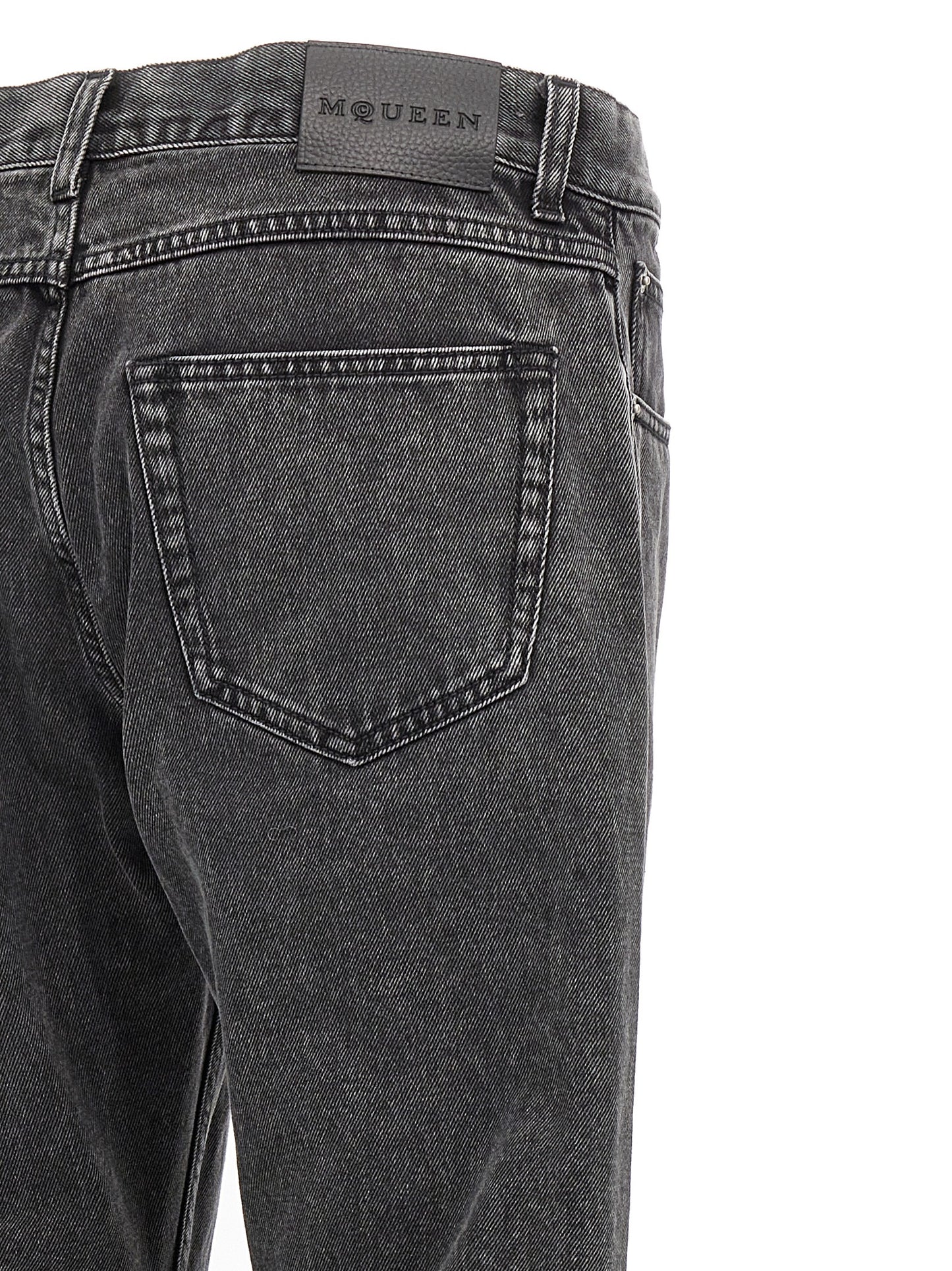 Alexander McQueen Black Cotton Straight Leg Jeans
