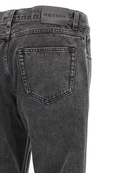 Alexander McQueen Black Cotton Straight Leg Jeans