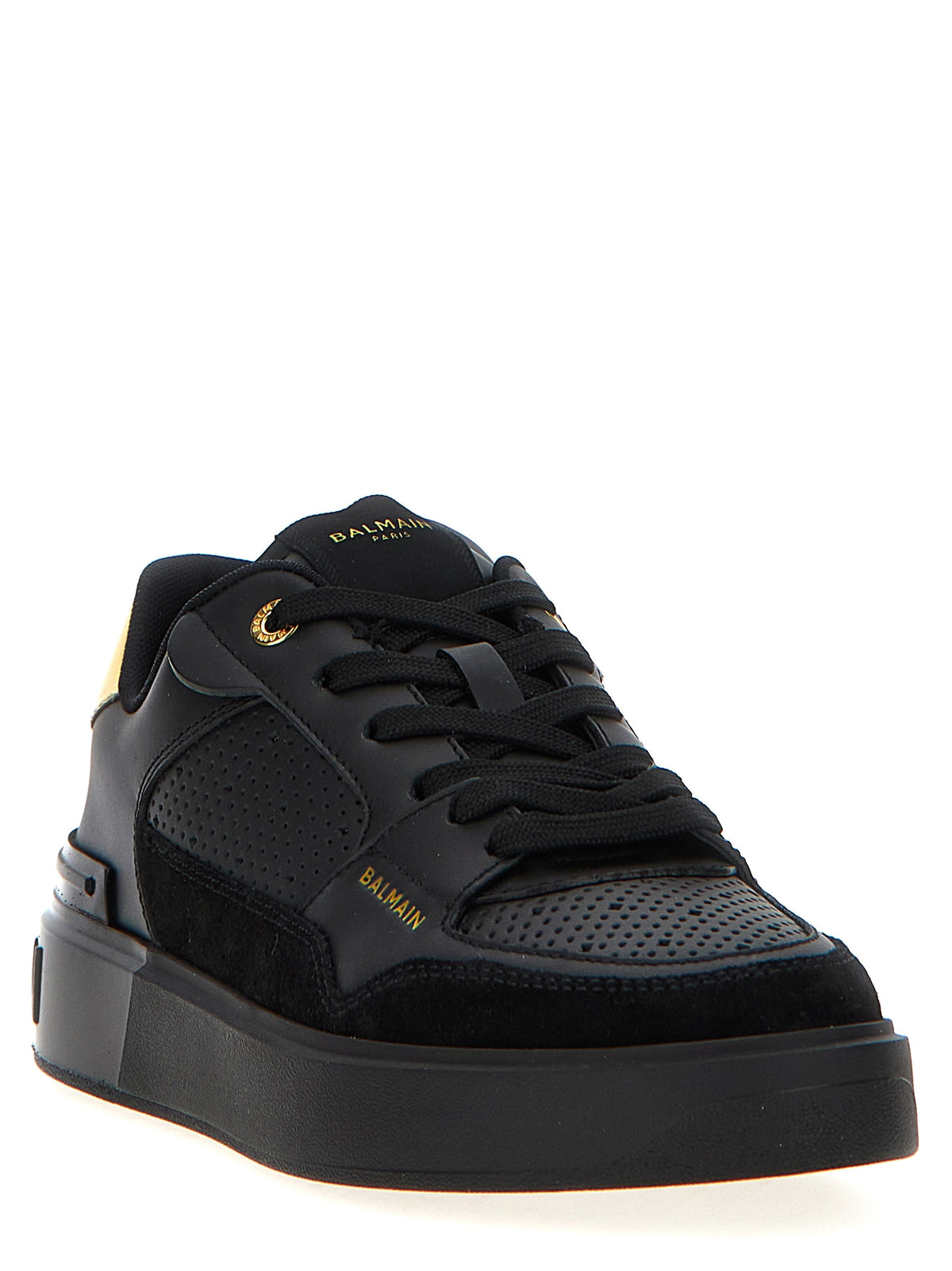 Baskets Balmain En Cuir De Veau Noir