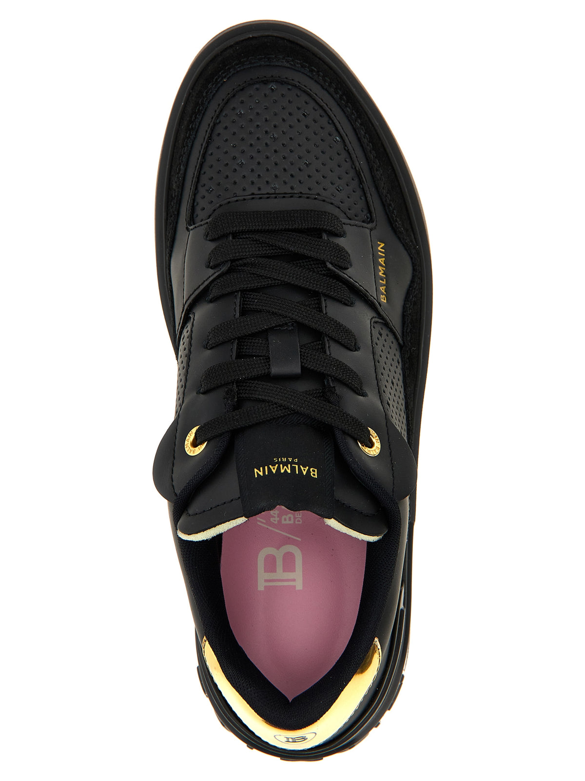 Baskets Balmain En Cuir De Veau Noir