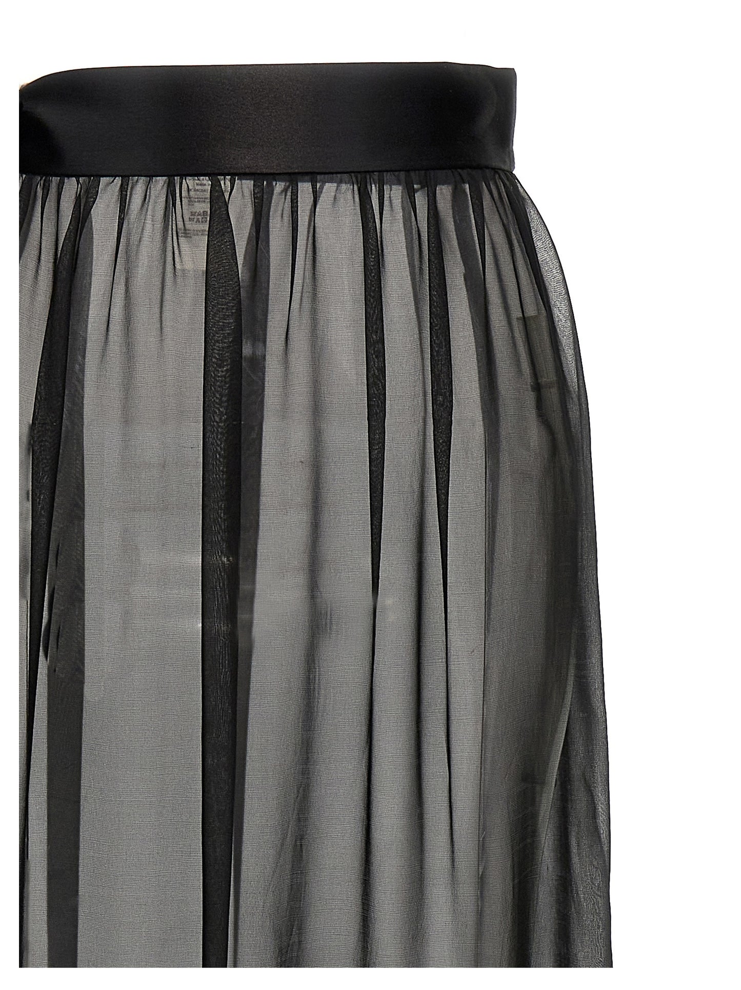 Minifalda Negra De Seda Dolce & Gabbana Con Cinturón Satinado