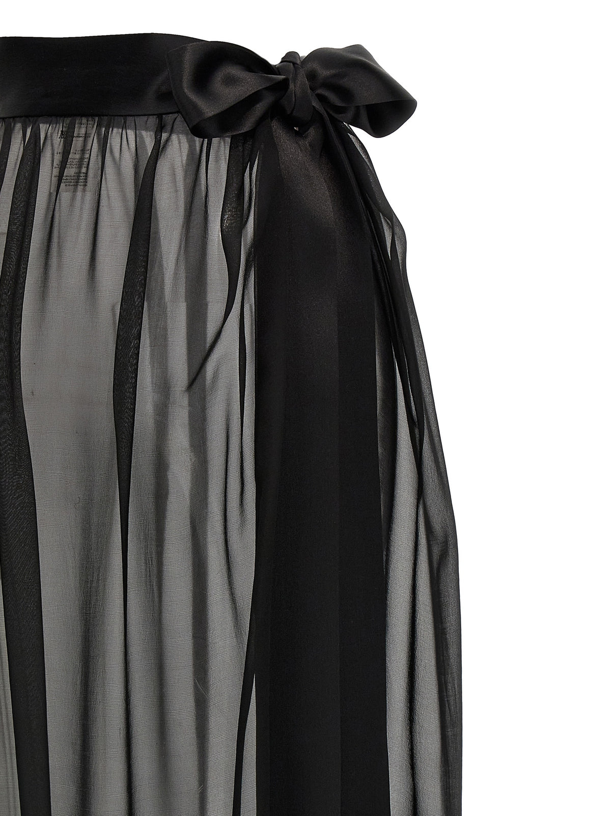 Minifalda Negra De Seda Dolce & Gabbana Con Cinturón Satinado