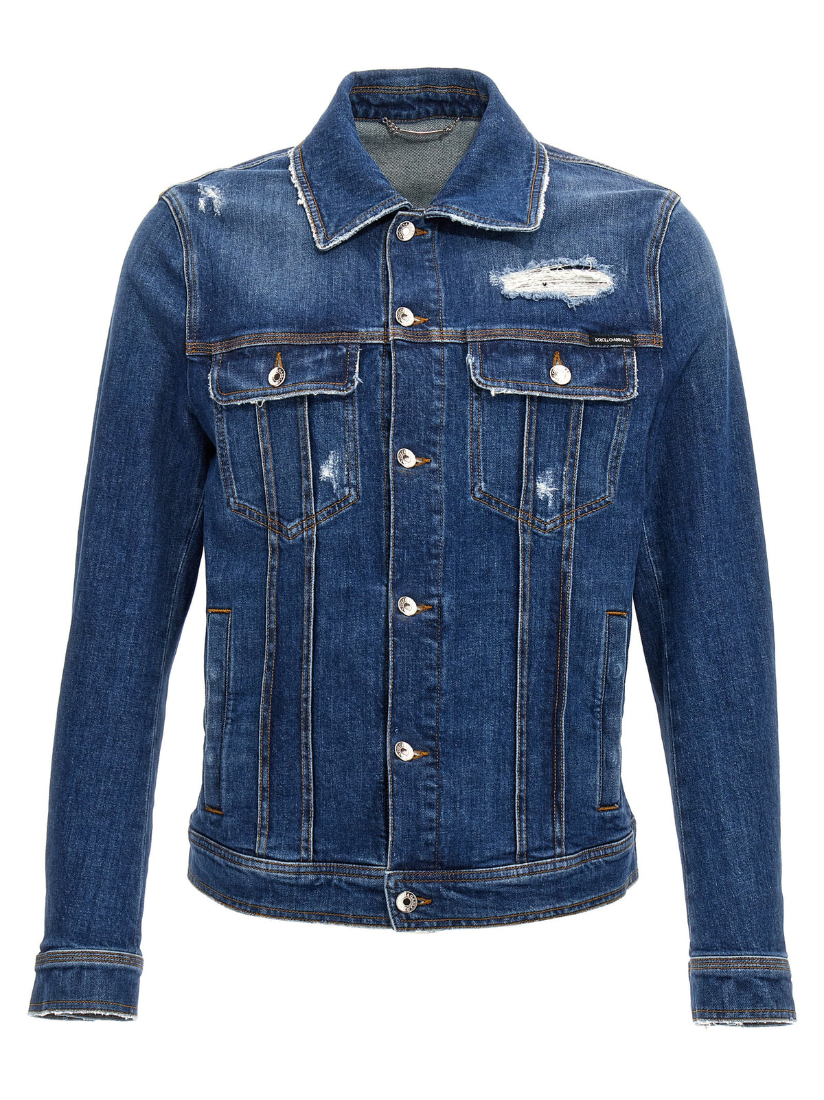 Dolce & Gabbana Blue Cotton Denim Jacket Contemporary Cut