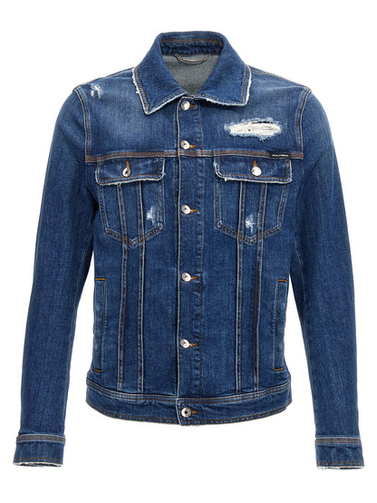 Dolce & Gabbana Blue Cotton Denim Jacket Contemporary Cut