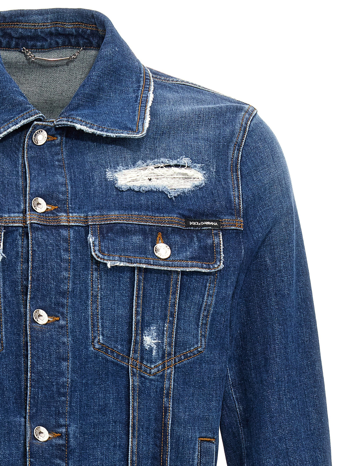 Dolce & Gabbana Blue Cotton Denim Jacket Contemporary Cut
