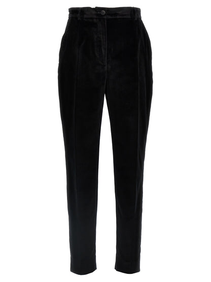 Pantalon habillé classique en coton noir Dolce & Gabbana