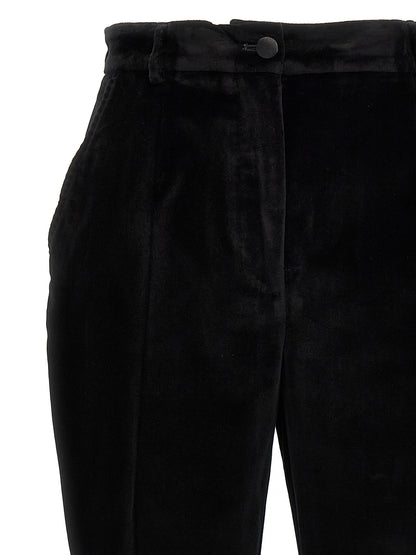 Pantalon habillé classique en coton noir Dolce & Gabbana