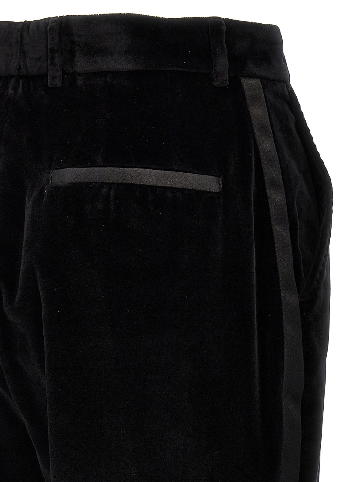 Pantalon habillé classique en coton noir Dolce & Gabbana