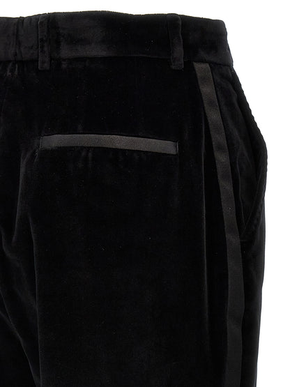 Pantalon habillé classique en coton noir Dolce & Gabbana