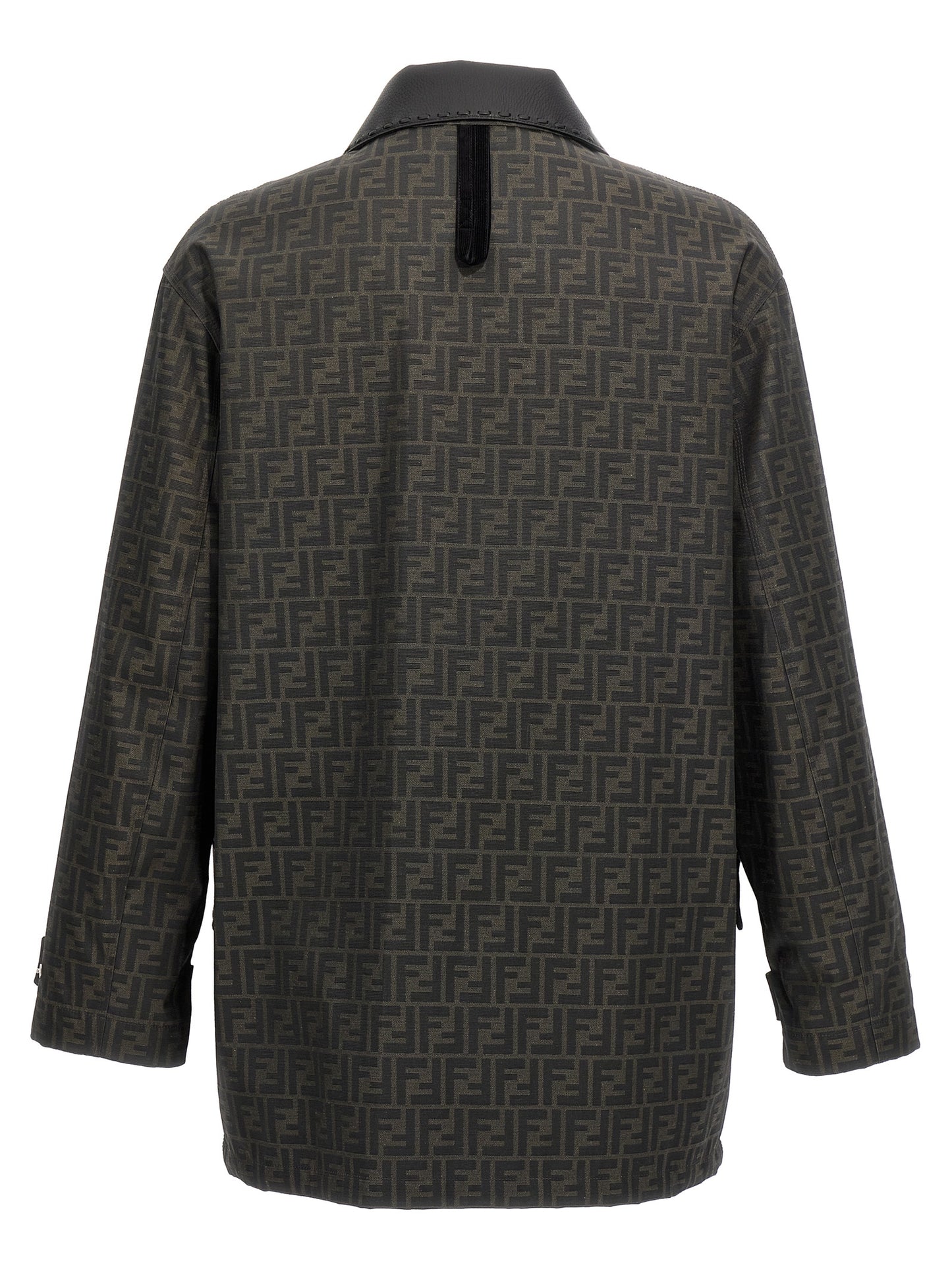 Chaqueta larga Fendi de poliéster marrón