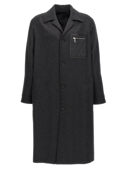 Abrigo de cachemira gris Fendi