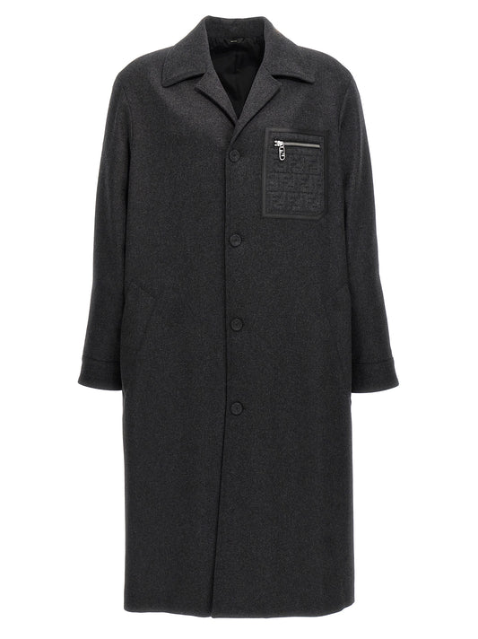 Abrigo de cachemira gris Fendi