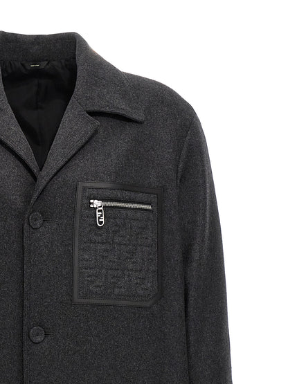 Abrigo de cachemira gris Fendi