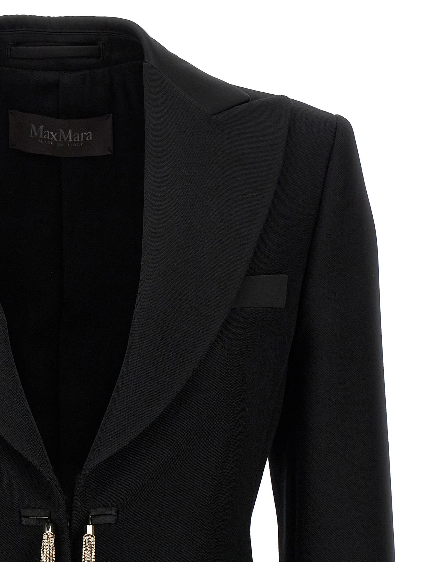 Max Mara Blazer Negro de Lana Virgen