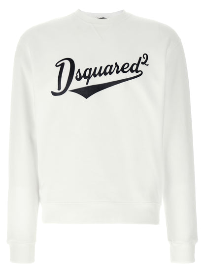 White Cotton Dsquared² Sweatshirt Italian Finish