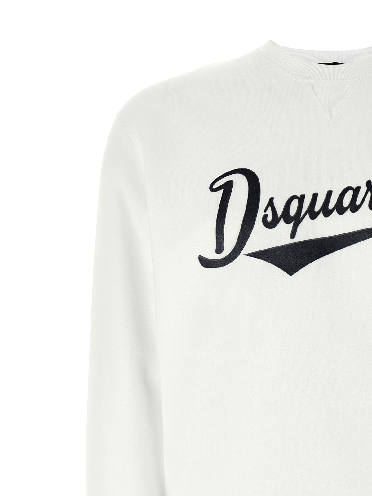 White Cotton Dsquared² Sweatshirt Italian Finish