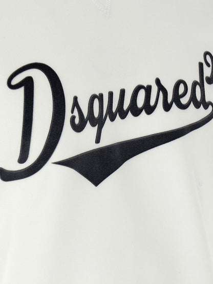 White Cotton Dsquared² Sweatshirt Italian Finish