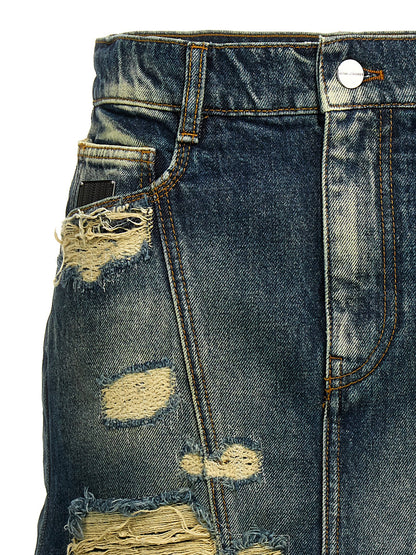 Jupe longue en coton bleu Marc Jacobs