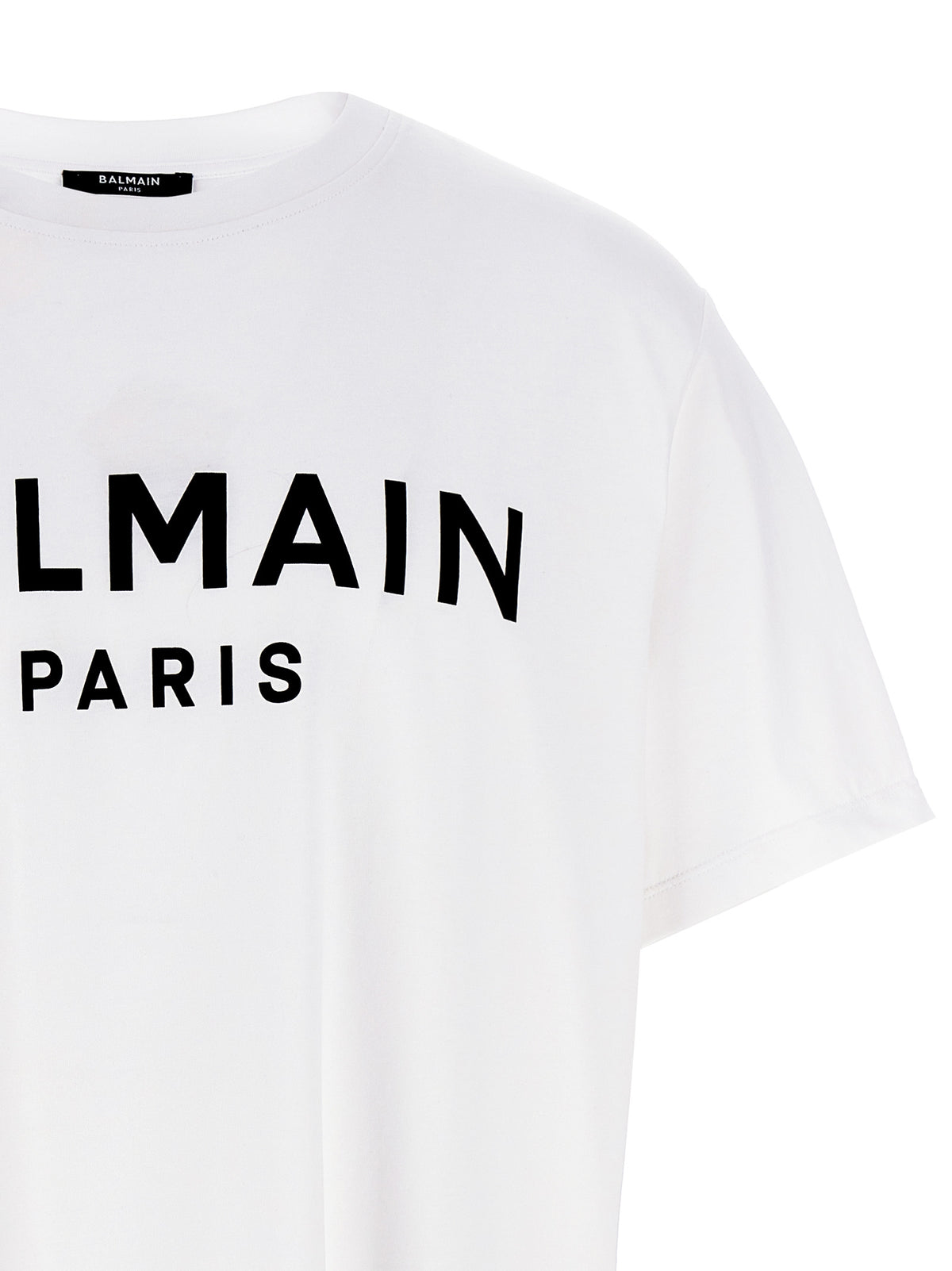 Camiseta Balmain De Algodón Orgánico Estilo Bicolor