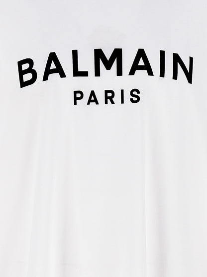 Camiseta Balmain De Algodón Orgánico Estilo Bicolor