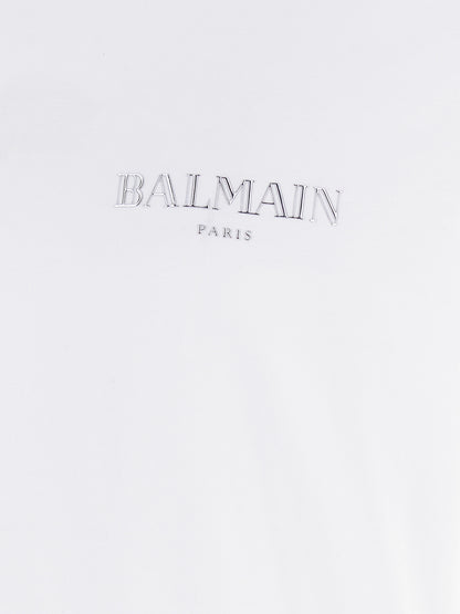 Camiseta Balmain De Algodón Orgánico En Blanco Puro