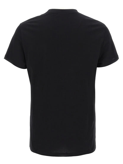 Camiseta De Manga Corta De Algodón Orgánico Negro Balmain