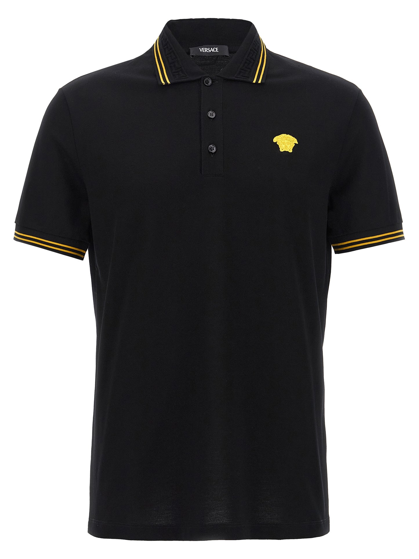 Polo Versace de algodón negro