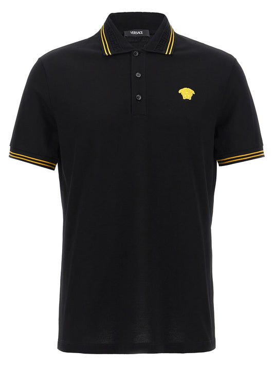Polo Versace de algodón negro
