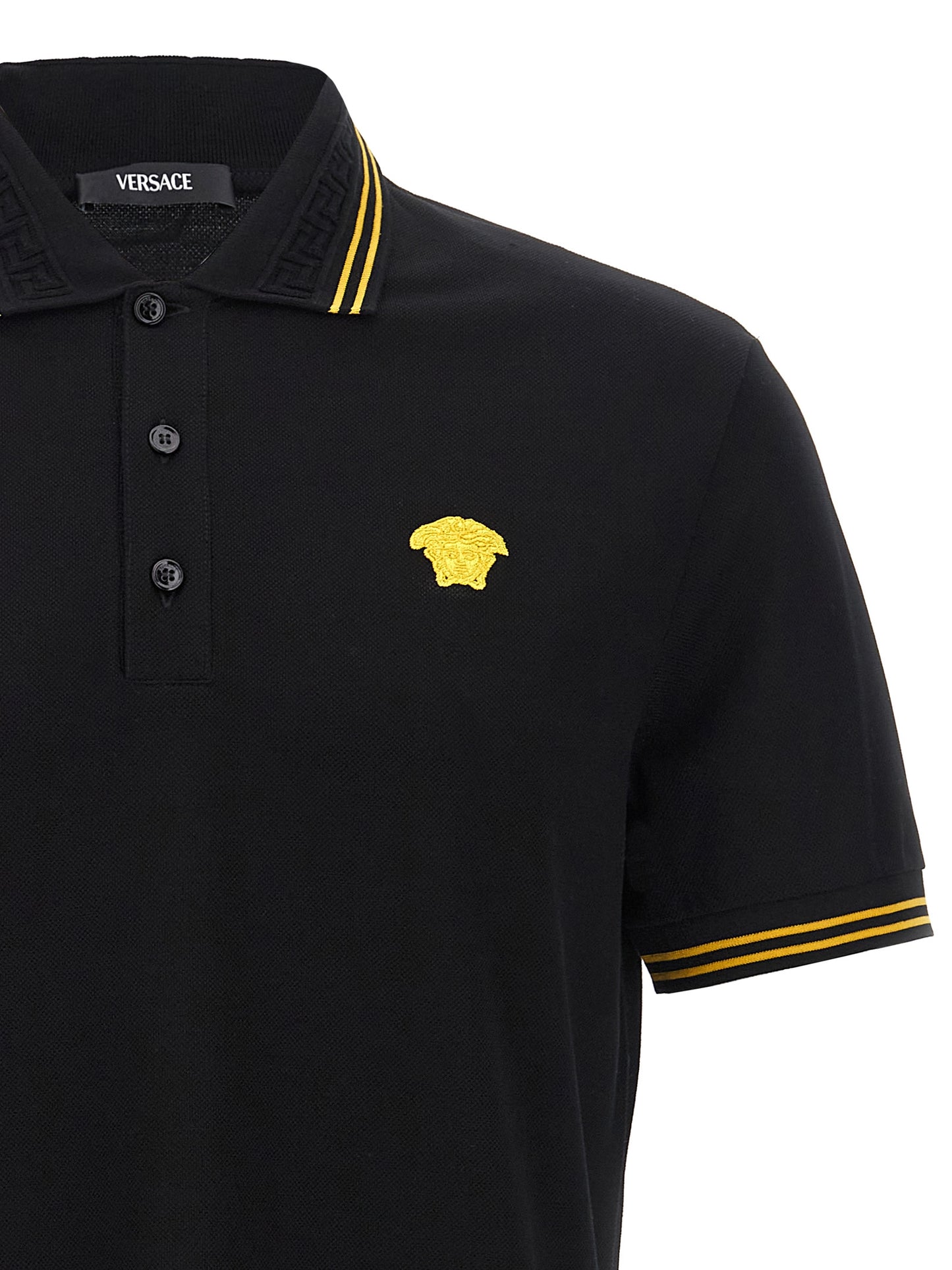 Polo Versace de algodón negro
