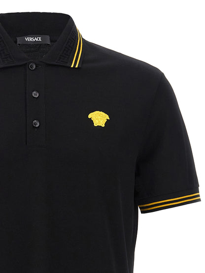 Polo Versace de algodón negro