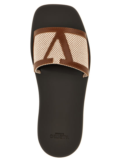 Sandalias Valentino Garavani de algodón marrón