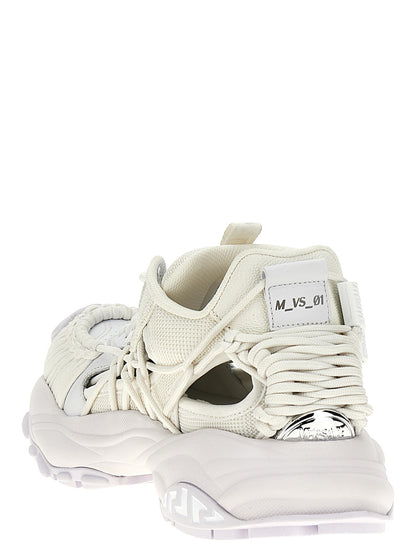 Zapatillas Deportivas Versace De Piel De Ternera Blanca