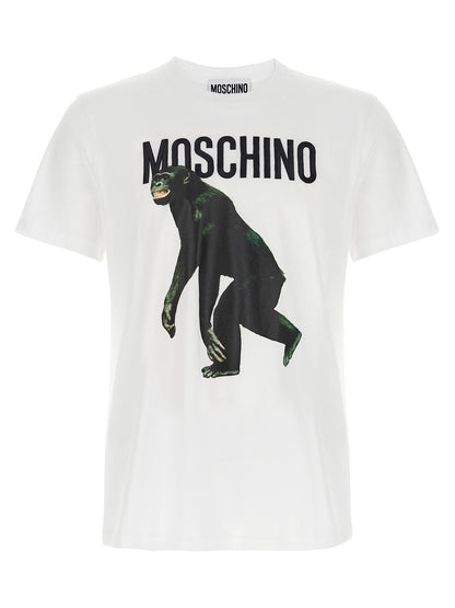 Moschino White Cotton Classic Design T-shirt