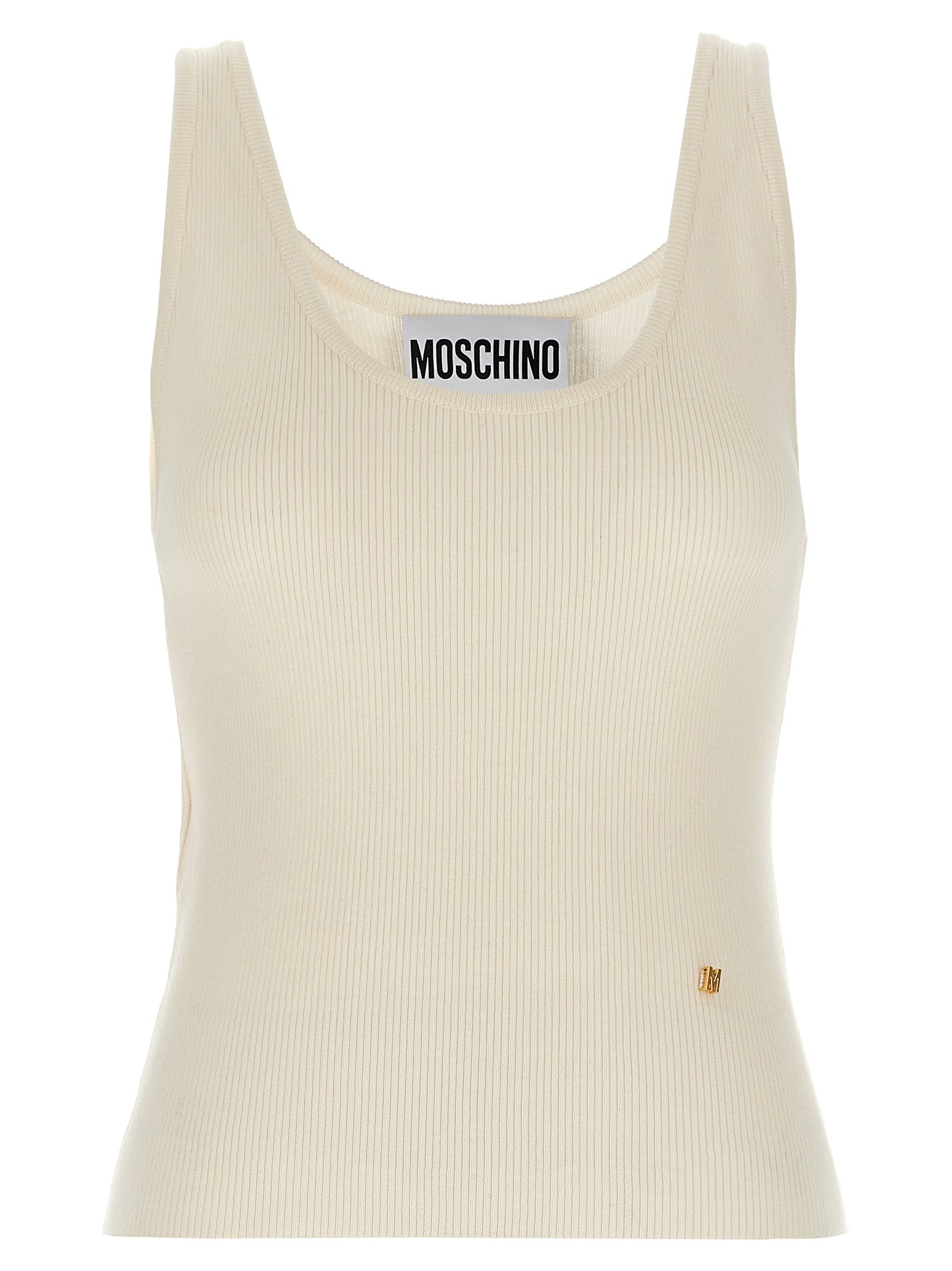 Moschino Tee-shirt sans manches en laine vierge blanc