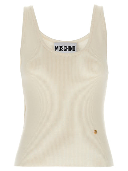 Moschino Tee-shirt sans manches en laine vierge blanc