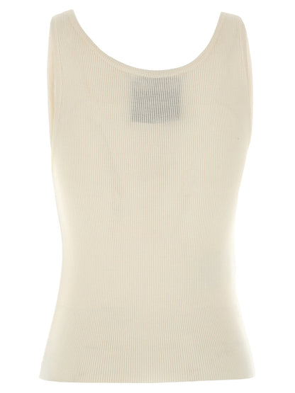 Moschino Tee-shirt sans manches en laine vierge blanc