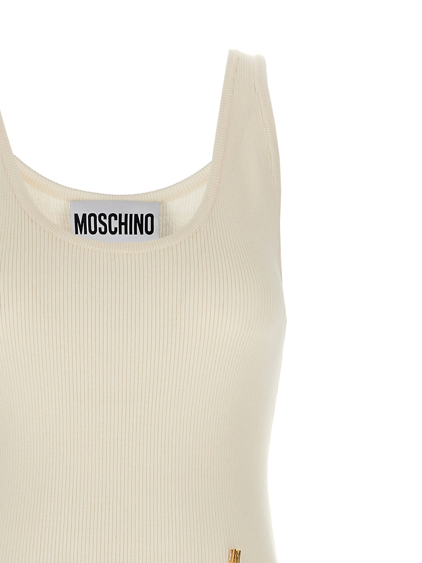 Moschino Tee-shirt sans manches en laine vierge blanc