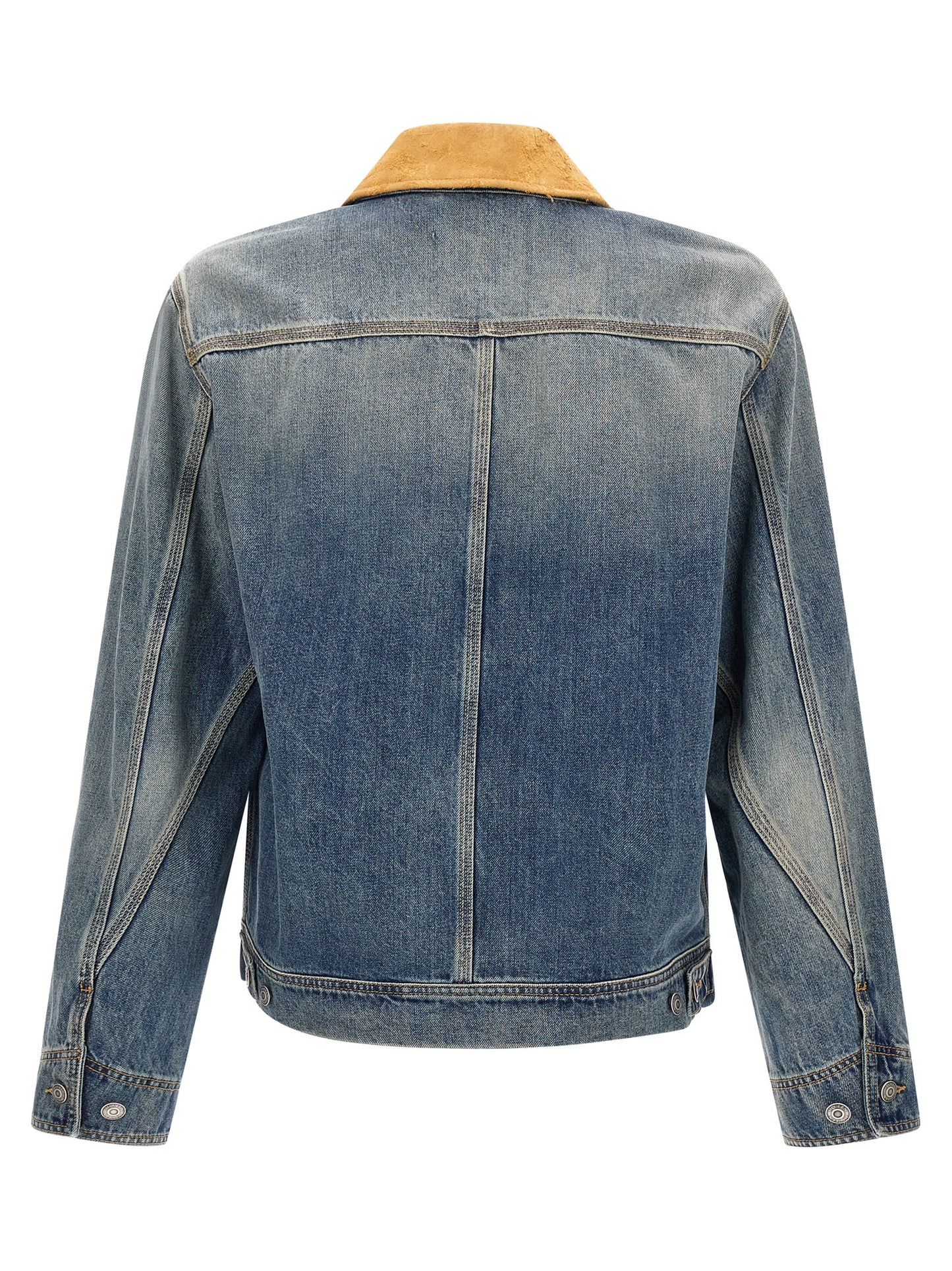 Chaqueta de mezclilla de algodón azul Alexander McQueen