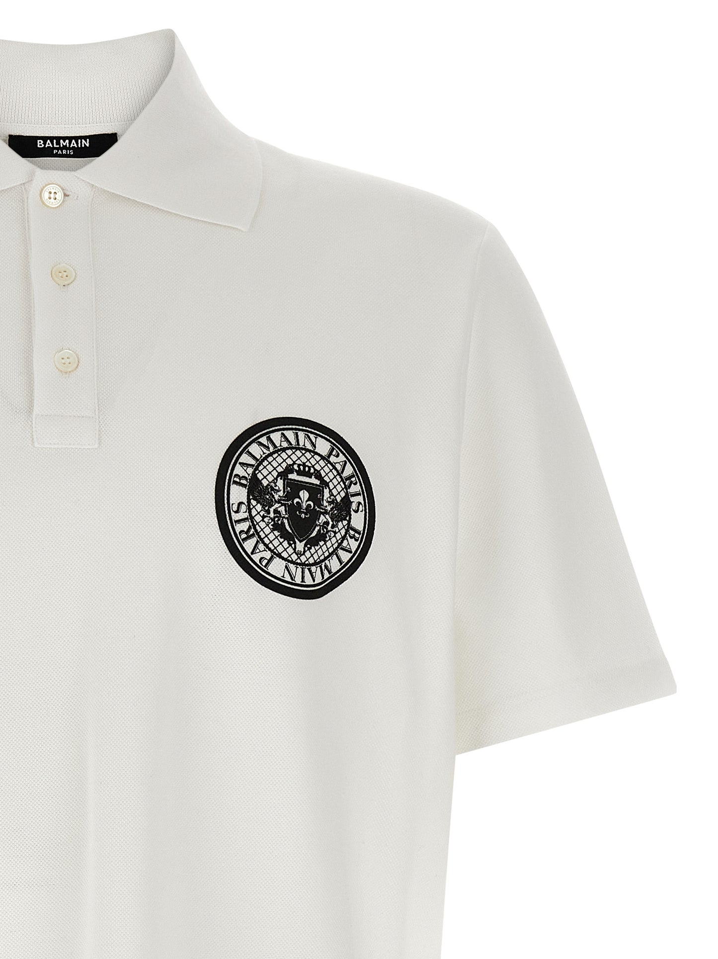 Polo de algodón bicolor Balmain
