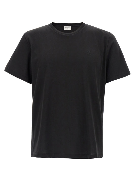Camiseta Saint Laurent de algodón negro
