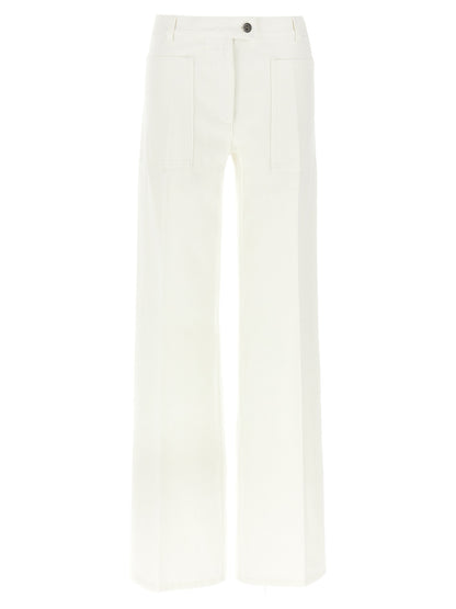 Ferragamo White Straight Leg Cotton Jeans