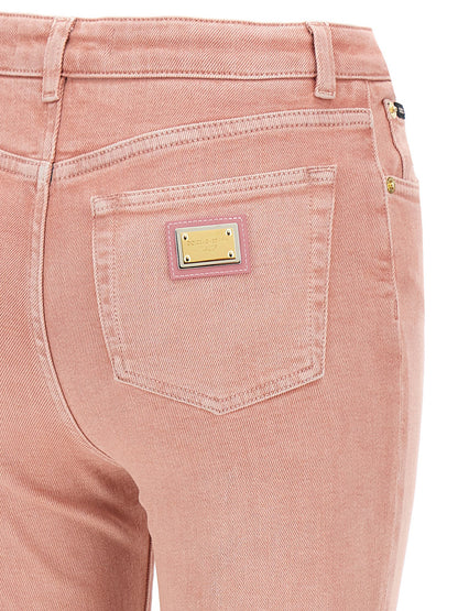 Jean taille haute en coton multicolore Dolce & Gabbana