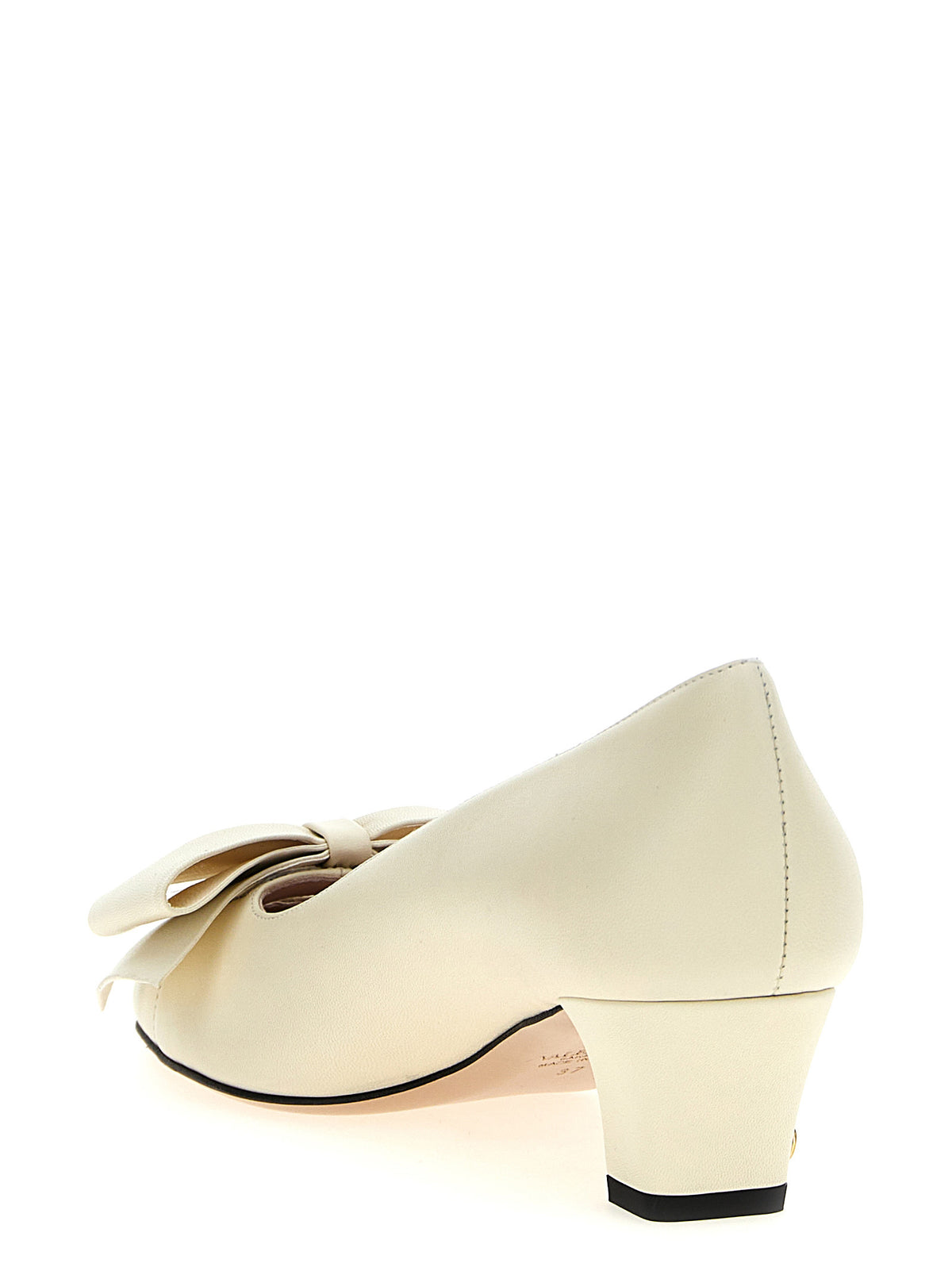 Valentino Garavani White Goatskin Mid-Heel Pumps