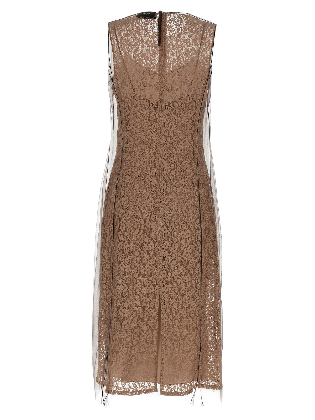 Robe midi Fendi en coton beige