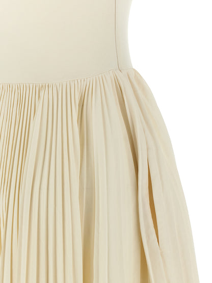 Robe Longue Blanche En Coton Alexander McQueen