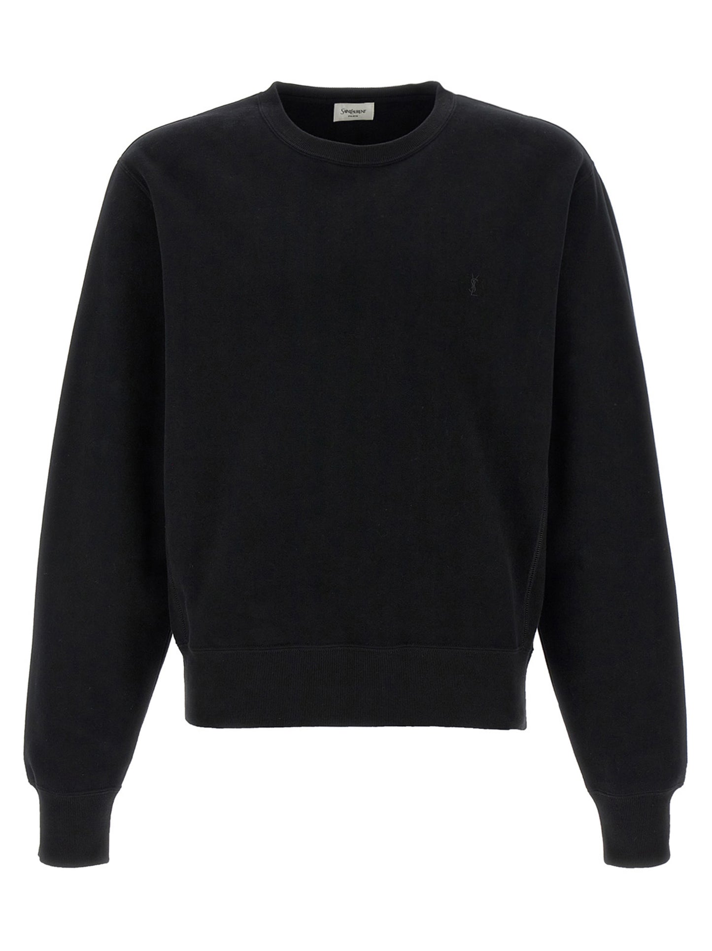 Sweat Saint Laurent Noir En Coton À Col Rond